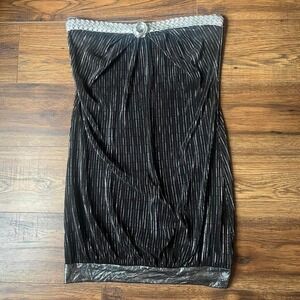 Y2K McBling Going Out Sleeveless Top Black Silver Jewel Gothic Glam Trashy 2000s